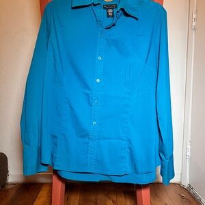 Apostrophe Women's Bright Blue Button Down Shirt